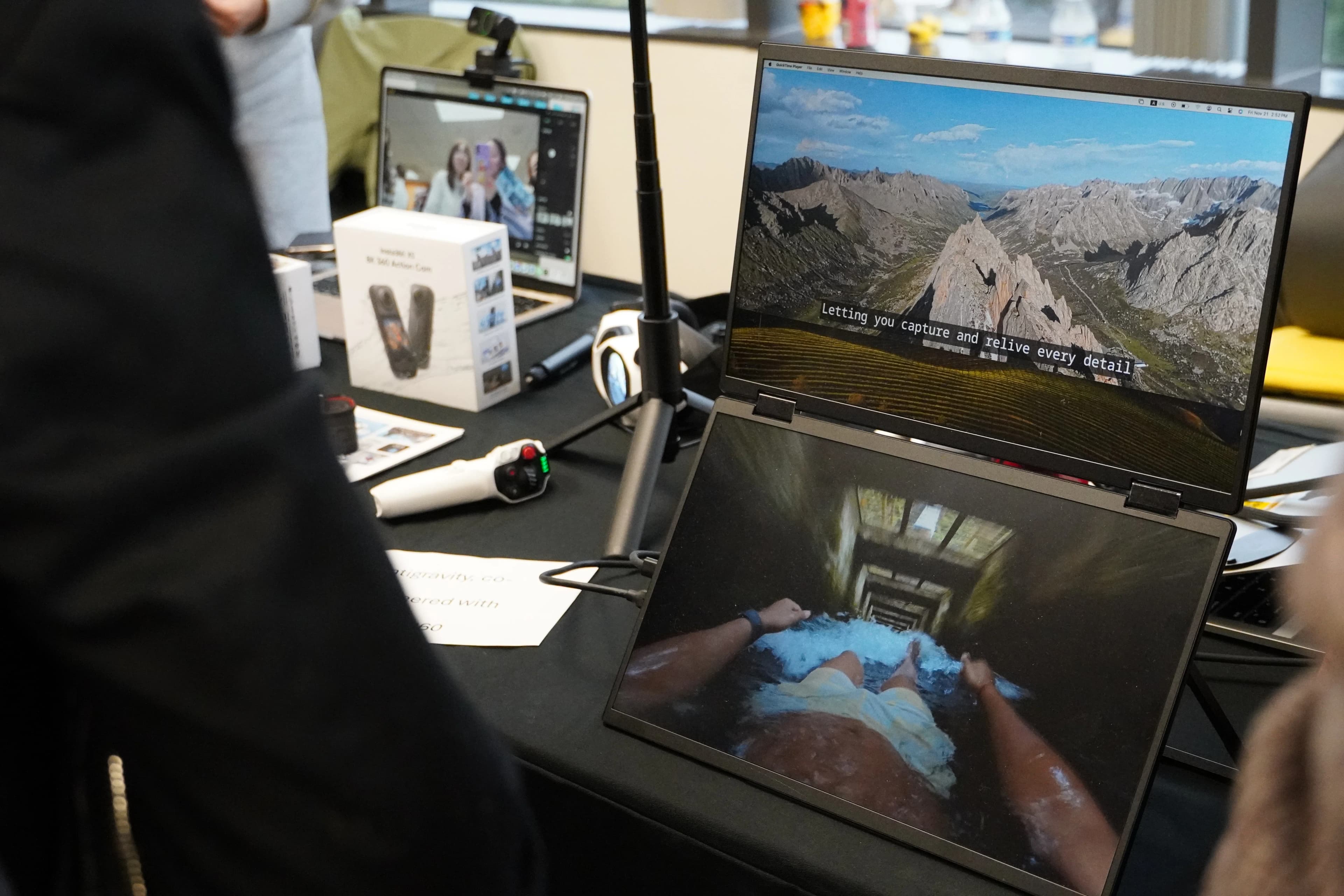 Founders and attendees connecting at pop-up market tables